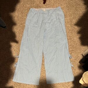 Aerie Light Blue Checkered Pants
